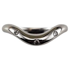 14 Karat White Gold and Diamond Wave Ring Size 6.25 #19753