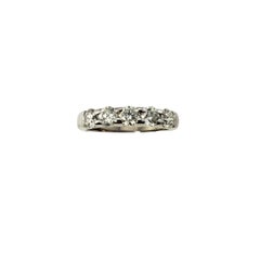 14 Karat White Gold and Diamond Wedding Anniversary Band Ring
