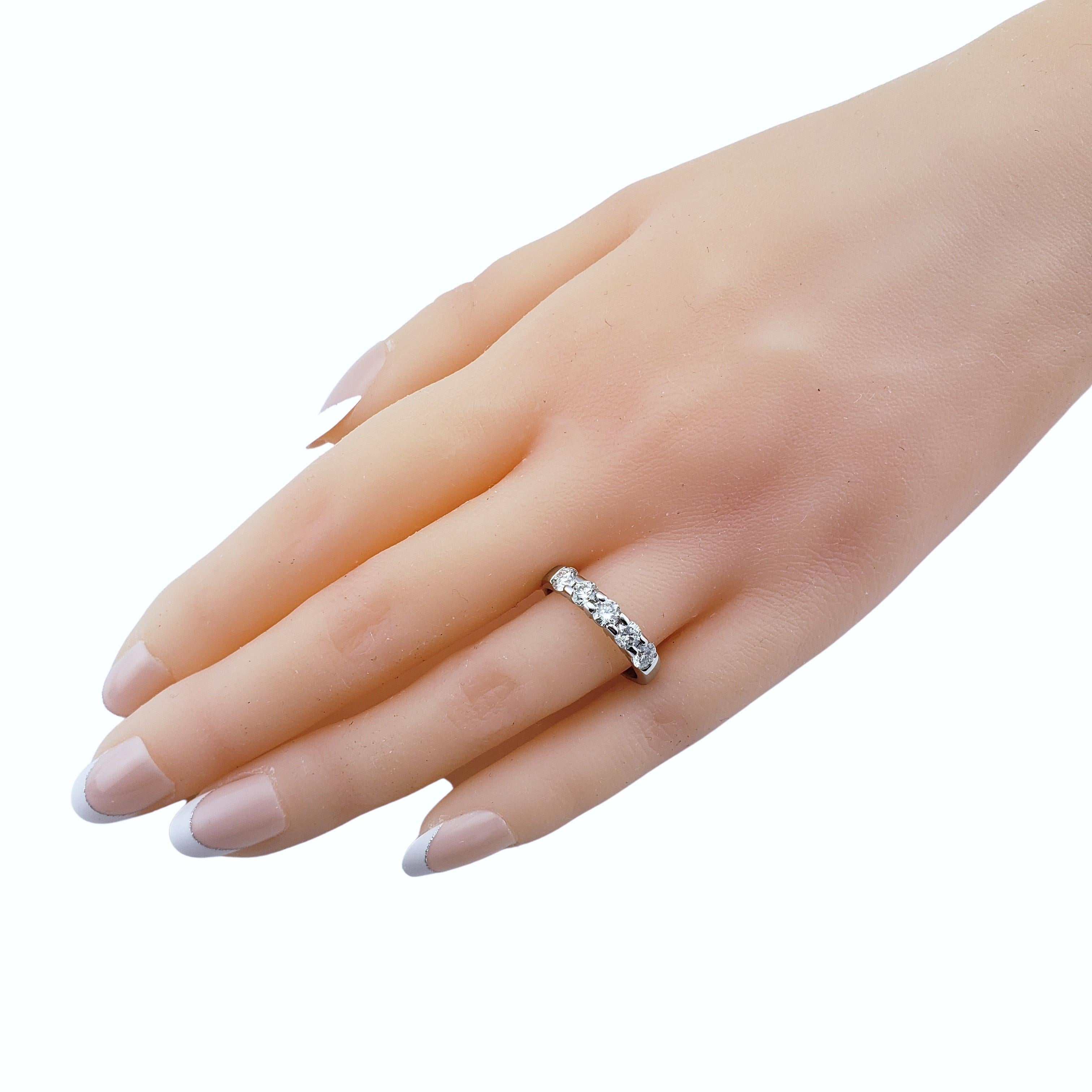 14 Karat White Gold and Diamond Wedding Anniversary Band Ring For Sale 4