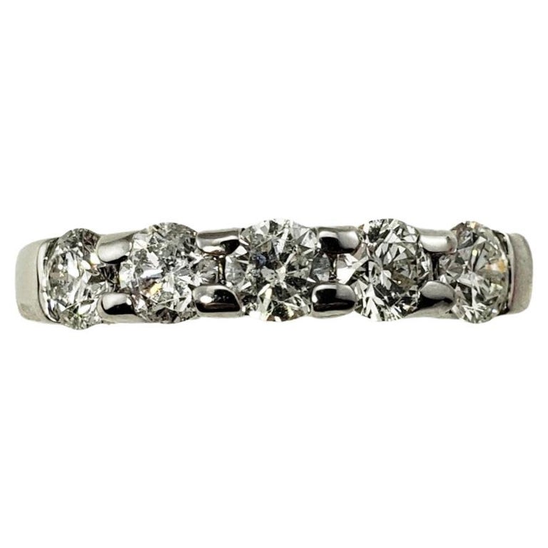 14 Karat White Gold and Diamond Wedding Anniversary Band Ring For Sale ...