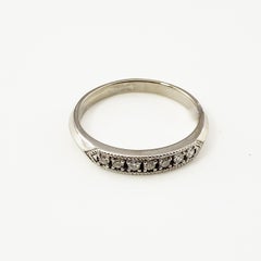 14 Karat White Gold and Diamond Wedding Band Ring