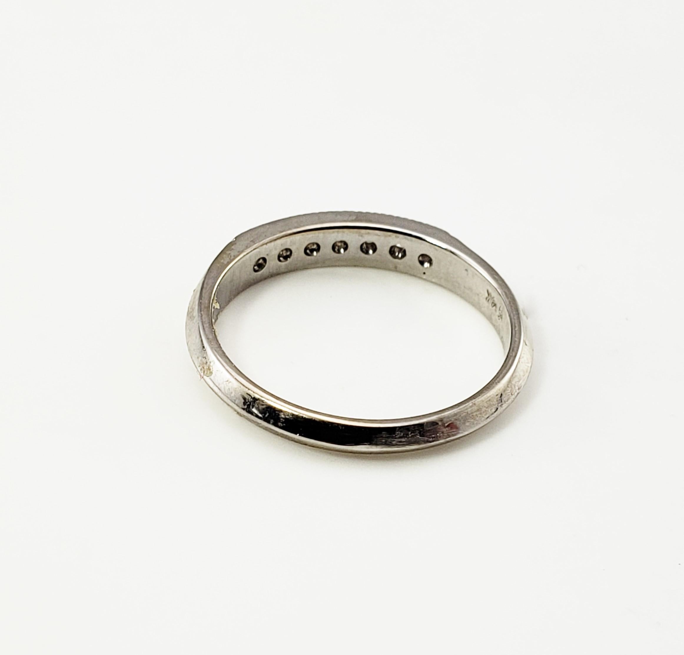 Women's or Men's 14 Karat White Gold and Diamond Wedding Band Ring For Sale
