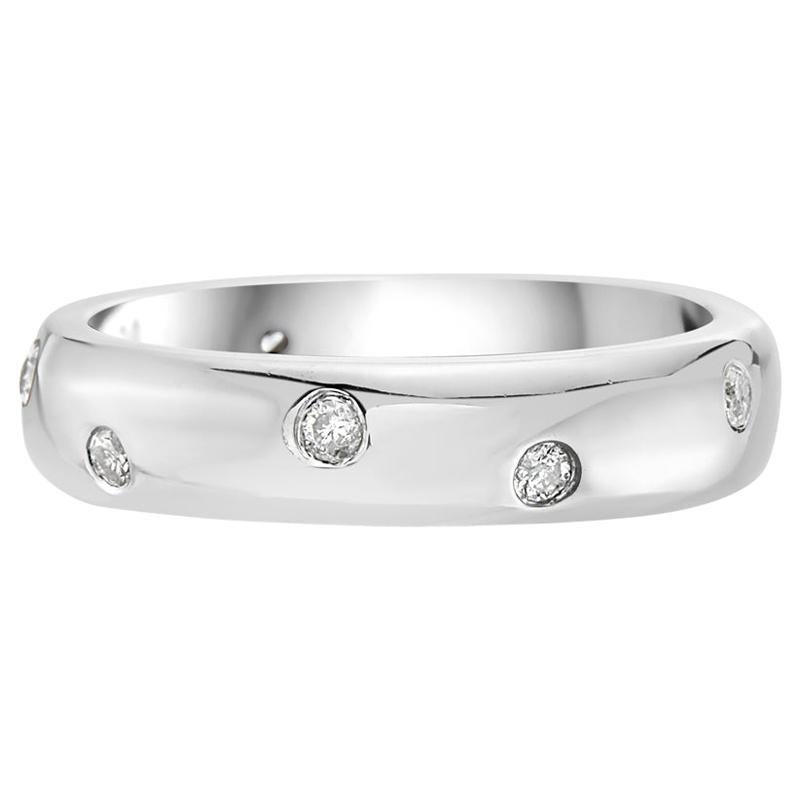 Anneau de mariage en or blanc 14 carats et diamants