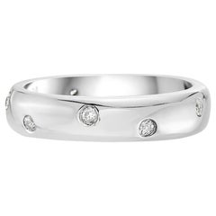 Anneau de mariage en or blanc 14 carats et diamants