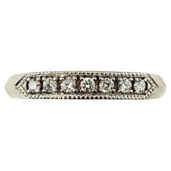 Vintage 14 Karat White Gold and Diamond Wedding Band Ring