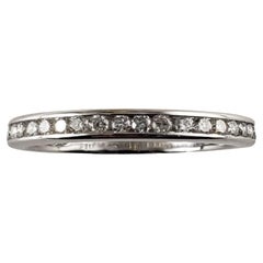 Vintage 14 Karat White Gold and Diamond Wedding Band Ring Size 5.5 #14477