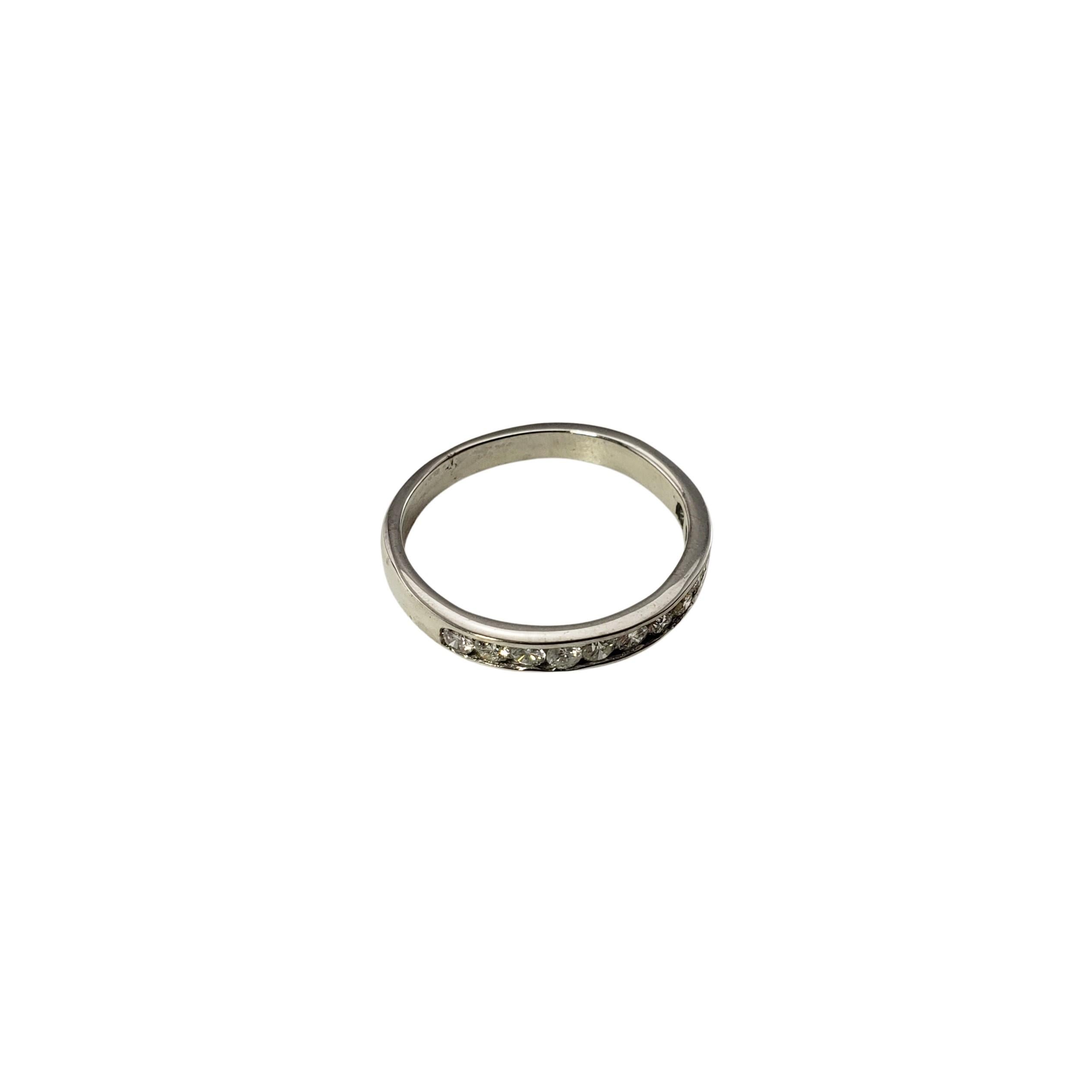 Women's 14 Karat White Gold and Diamond Wedding Band Ring For Sale