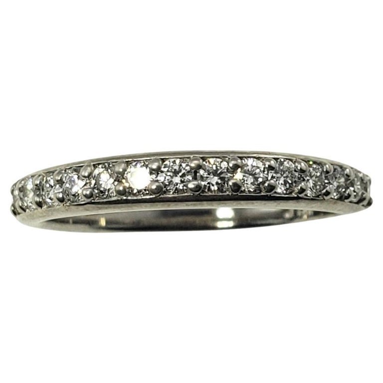 14 Karat White Gold and Diamond Wedding Band Ring For Sale at 1stDibs