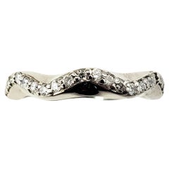14 Karat White Gold and Diamond Wedding Band Ring