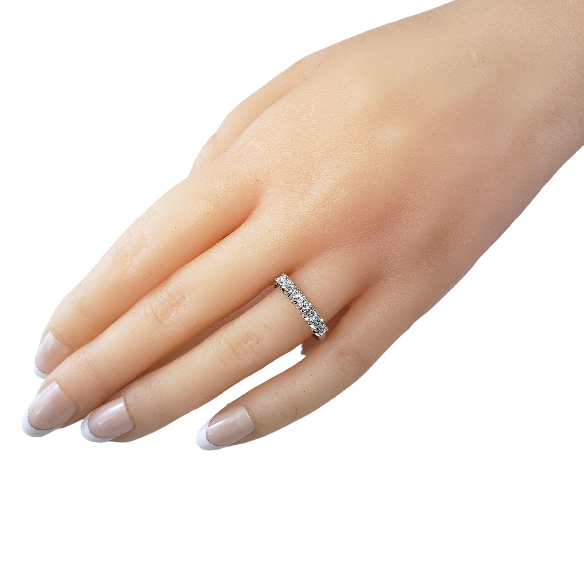 14 Karat White Gold and Diamond Wedding Band Ring For Sale 2