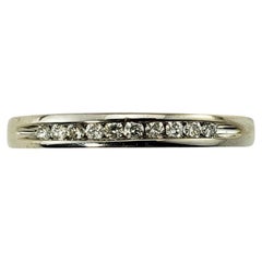 Vintage 14 Karat White Gold and Diamond Wedding Band Ring