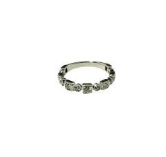 14 Karat White Gold and Diamond Wedding Band Size 6 #18980