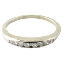 Vintage 14 Karat White Gold and Diamond Wedding Band