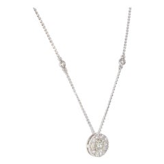 14 Karat White Gold and Diamonds by The Yard Pendant Necklace 1.59 Carat