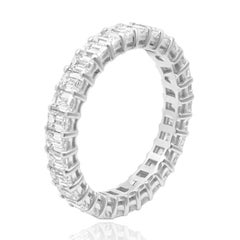 14 Karat White Gold and Emerald Cut Diamond Eternity Band