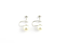 14 Karat White Gold and Pearl Non-Pierced Screw Back Earrings