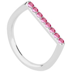 14 Karat White Gold and Pink Sapphire Stacking Ring