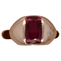 14-Karat White Gold and Rhodolite Garnet Ring