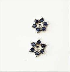 14 Karat White Gold and Treated Blue Diamond Earring Jackets
