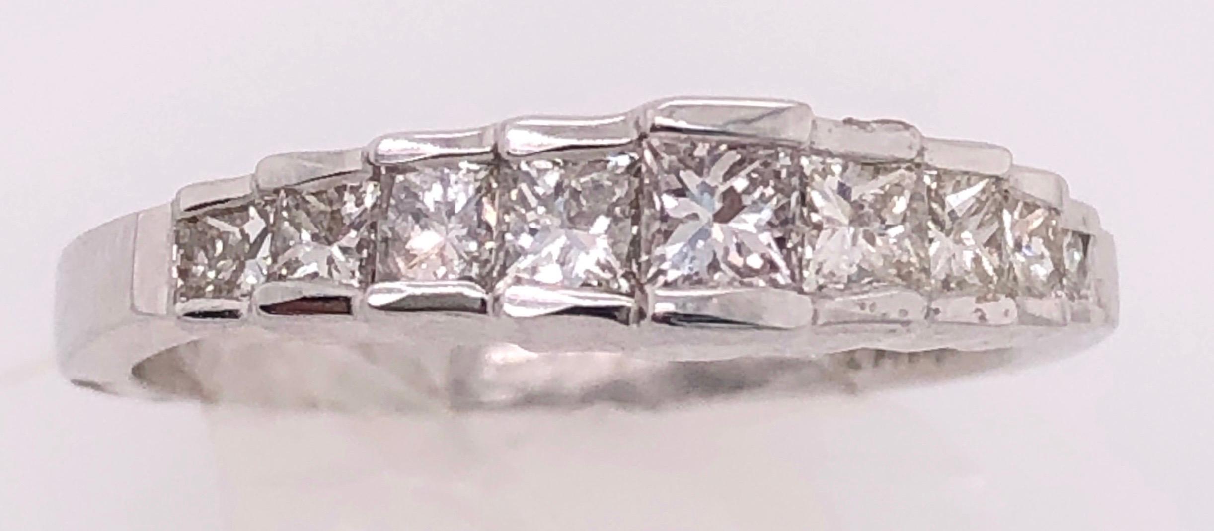 14 Karat White Gold Anniversary Ring with Diamonds 0.77 Total Diamond Weight For Sale 5