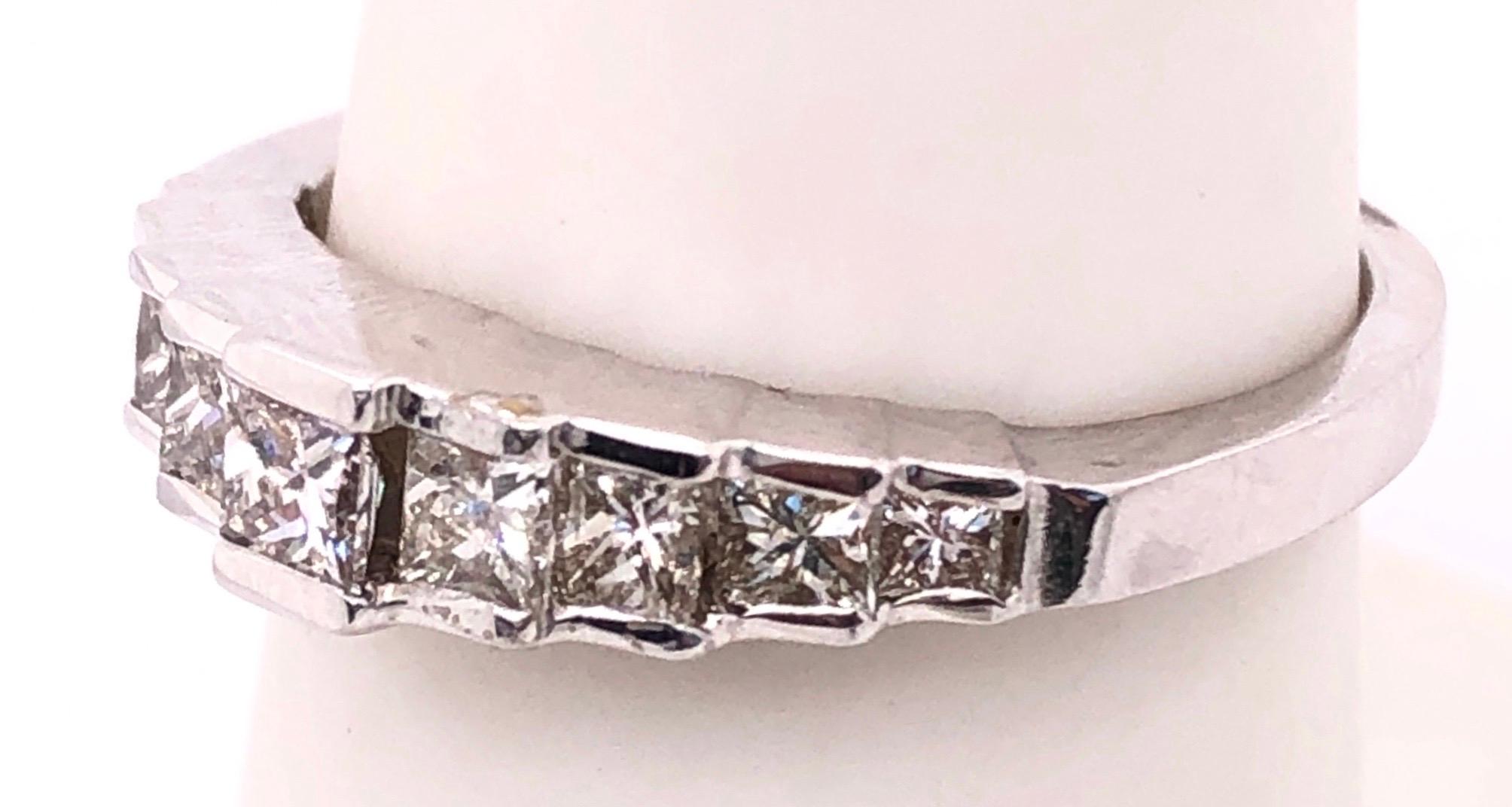 14 Karat White Gold Anniversary Ring with Diamonds 0.77 Total Diamond Weight For Sale 6