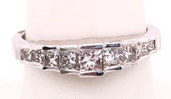 14 Karat White Gold Anniversary Ring with Diamonds 0.77 Total Diamond Weight