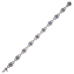 14 Karat White Gold, Aquamarine '4.72 Carat' and Diamond '2.03 Carat' Bracelet