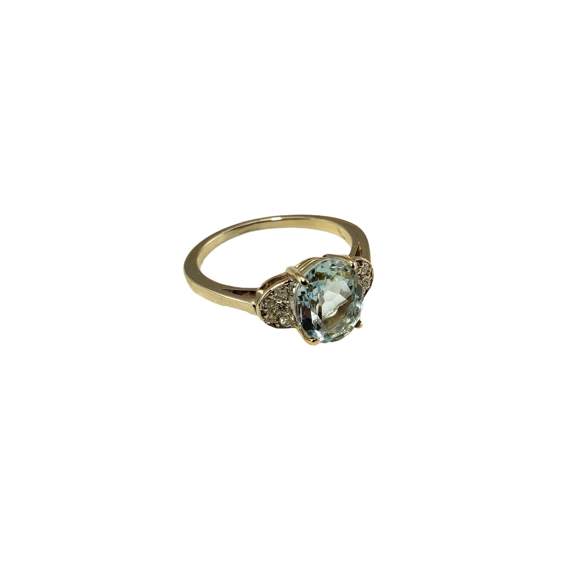Women's 14 Karat White Gold Aquamarine and Diamond Ring #13330 For Sale
