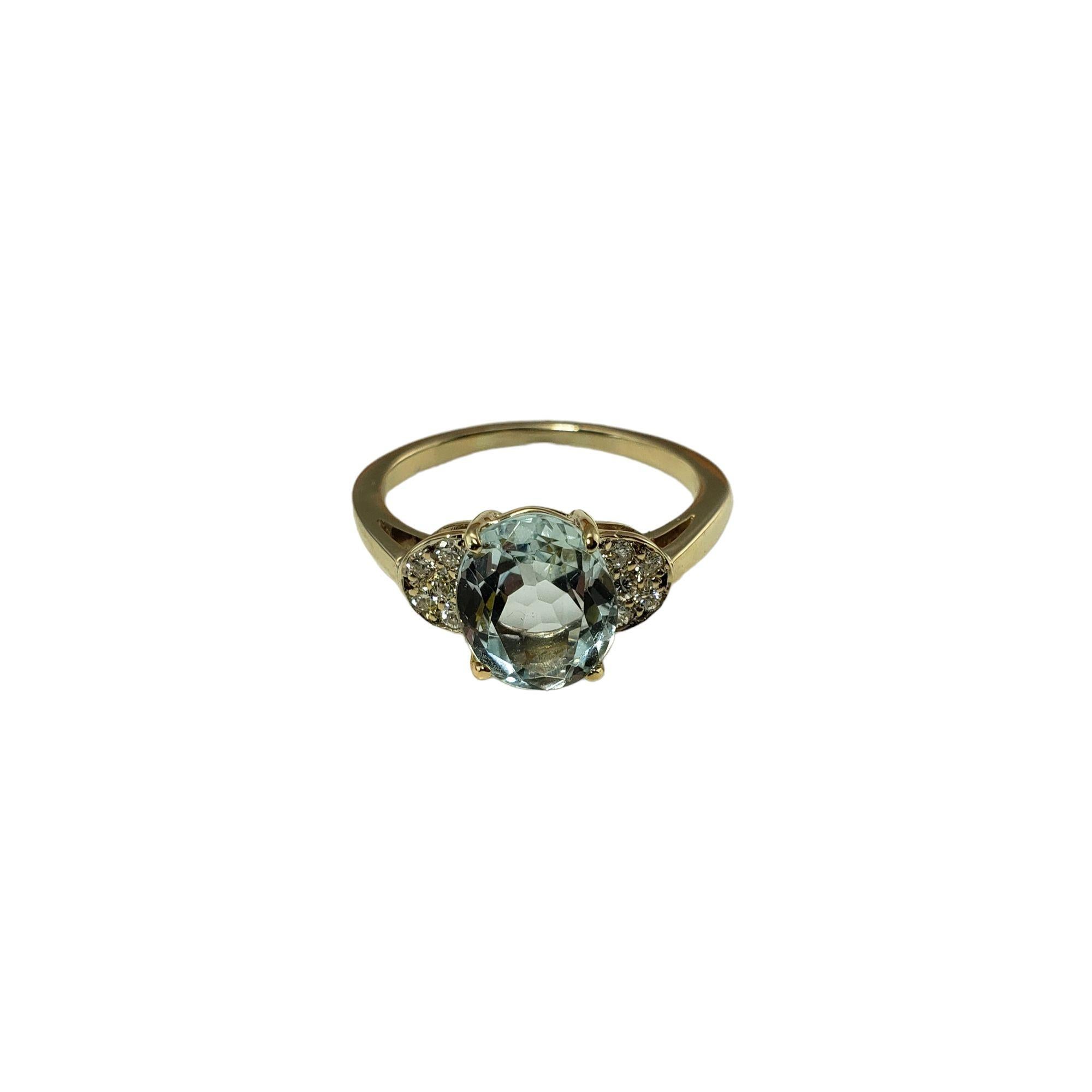 14 Karat White Gold Aquamarine and Diamond Ring #13330 For Sale 1