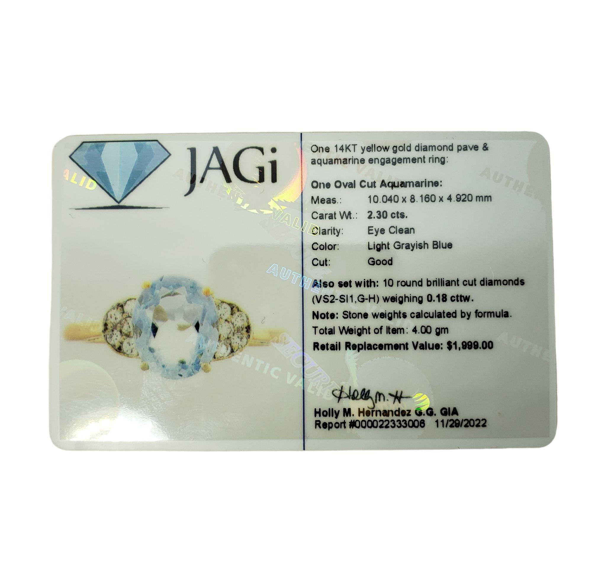 14 Karat White Gold Aquamarine and Diamond Ring #13330 For Sale 3