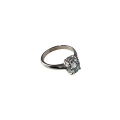 14 Karat White Gold Aquamarine Ring #13748