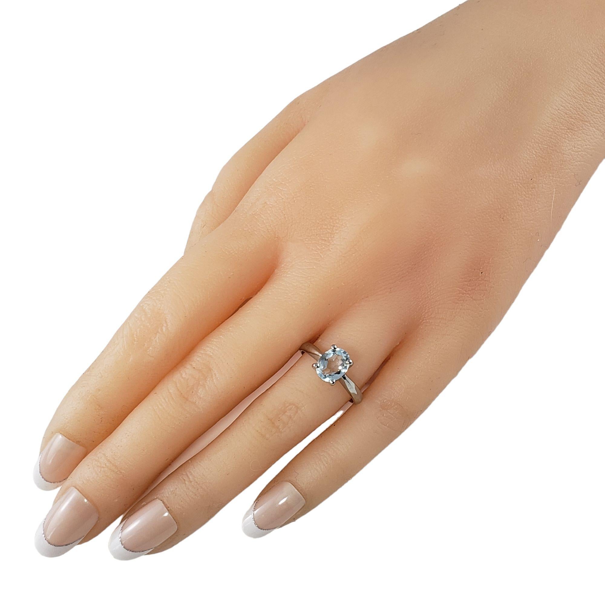 Anello con acquamarina in oro bianco 14 carati #13748 in vendita 1