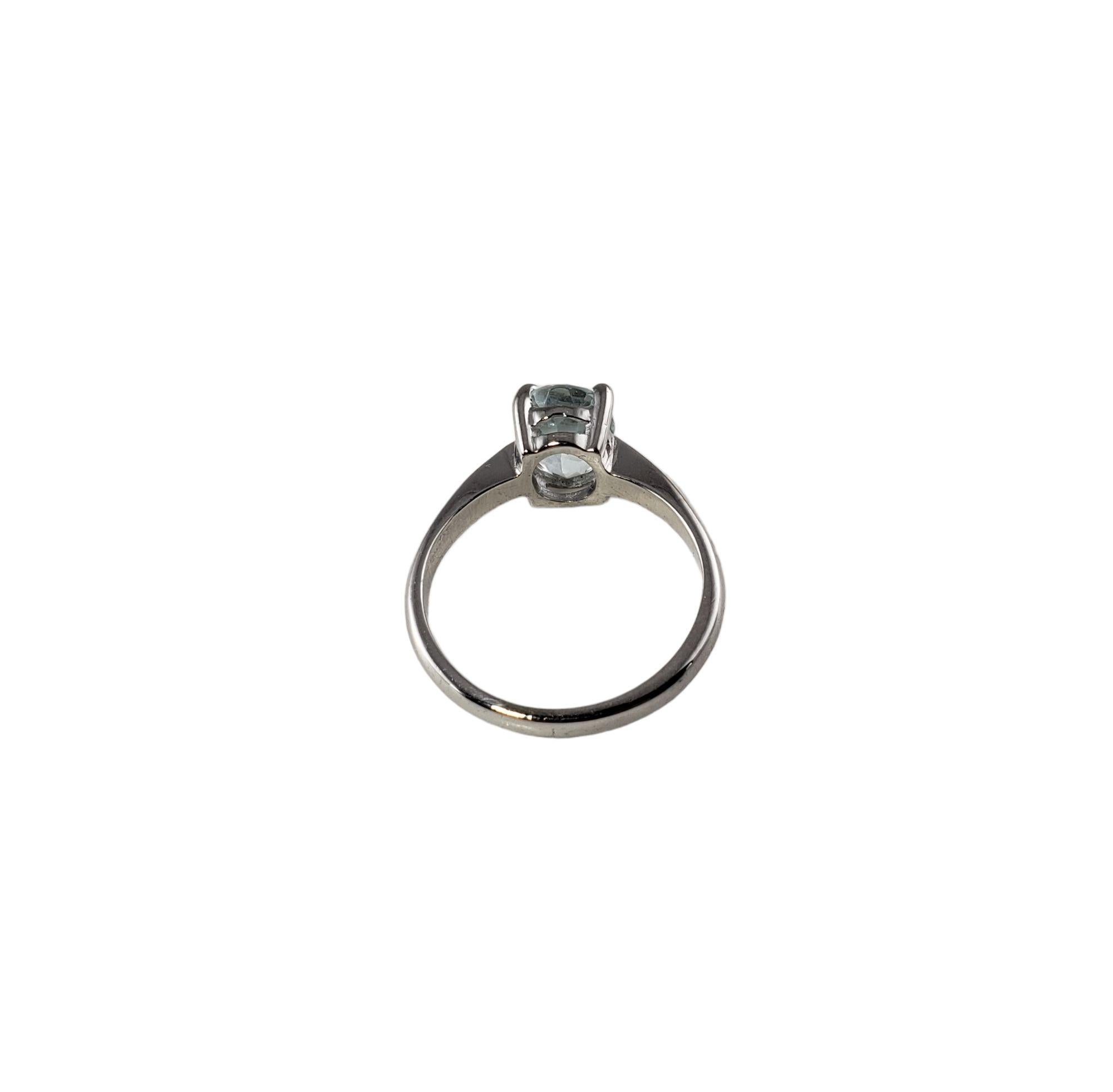 14 Karat White Gold Aquamarine Ring #13748 For Sale 3