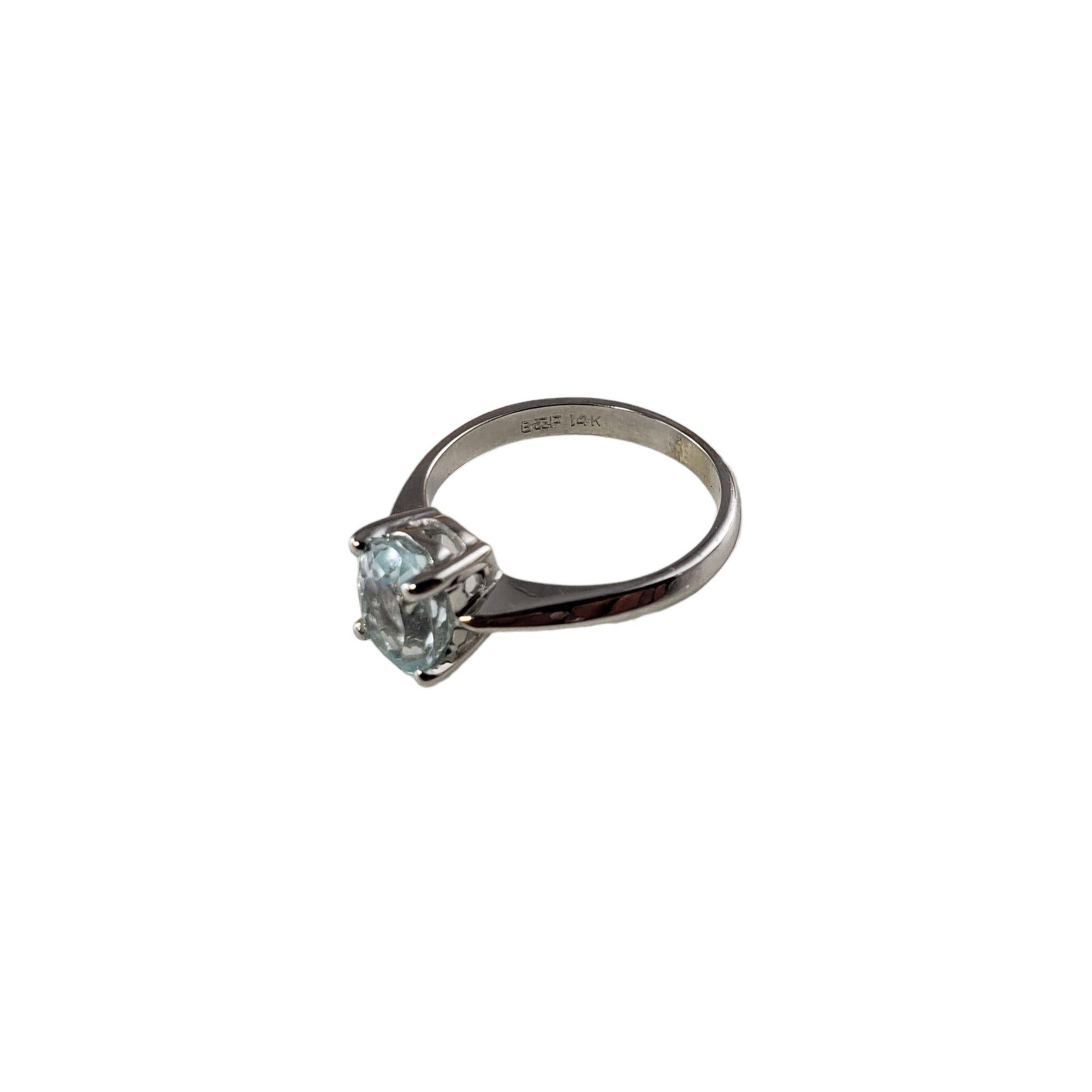 14 Karat White Gold Aquamarine Ring #13748 For Sale 4