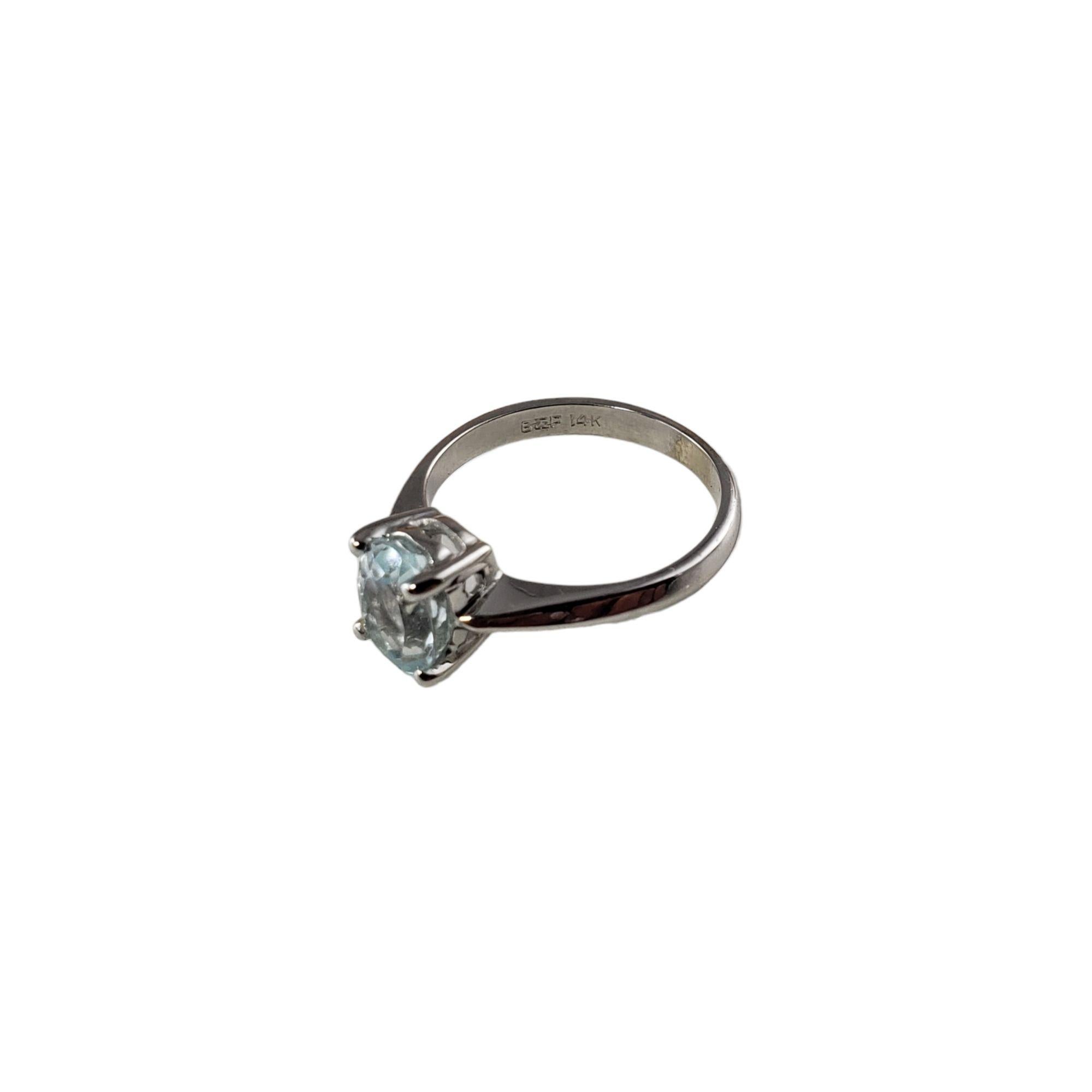 Anello con acquamarina in oro bianco 14 carati #13748 in vendita 4