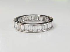 14 Karat White Gold Baguette Channel Eternity Ring with 3.25 Carat