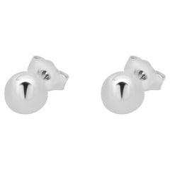 14 Karat White Gold Ball Stud Earrings