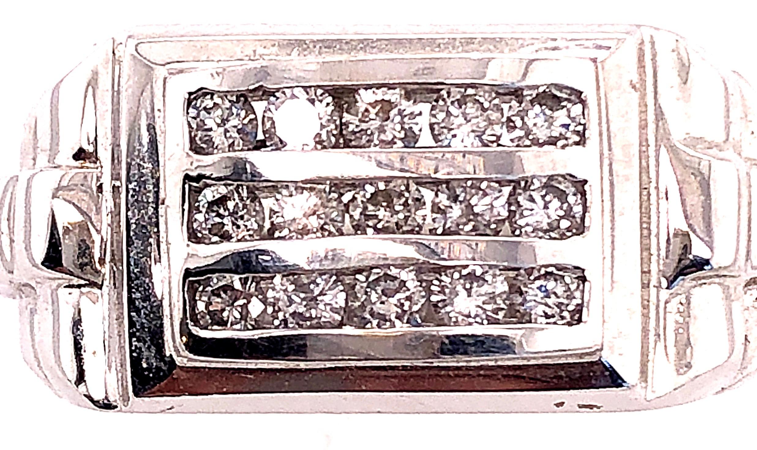 14 Karat White Gold Fashion Ring with Round Diamonds 0.80 Total Diamond Weight.
Size 11
13.59 grams total weight.
11.58 ring height

*This ring can be resized at your local jeweler.