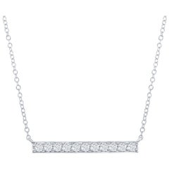 Colgante Barra Recta Oro Blanco 14 Kilates
