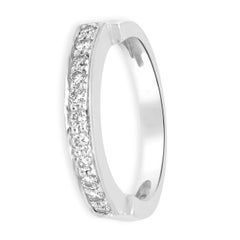 14 Karat White Gold Bead Set Round Diamond Band