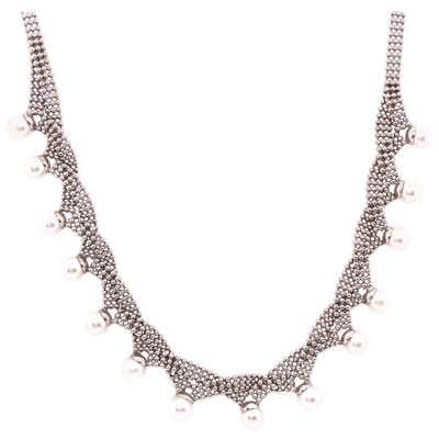 Hubei Turquoise Bead Necklace with Diamond White Gold 14 Karat Clasp ...