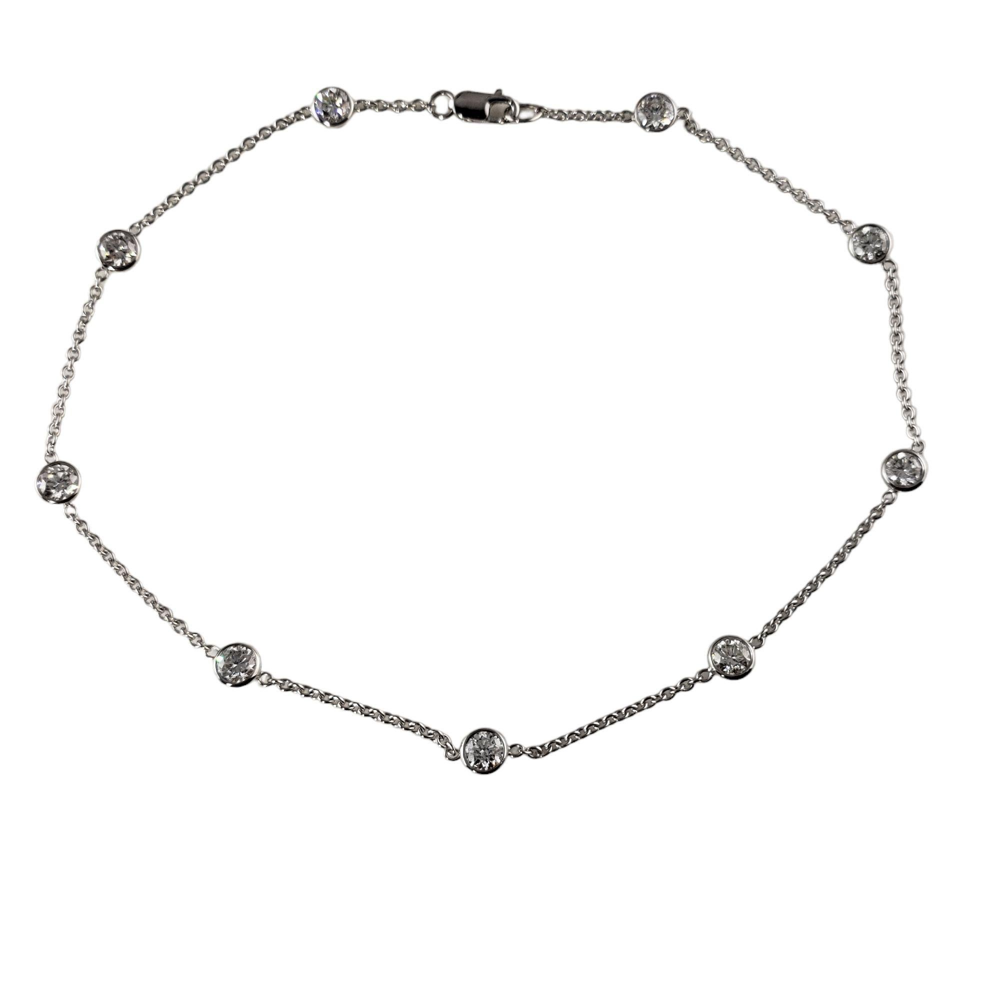 Bracciale alla caviglia con diamanti incastonati in oro bianco 14 carati #24444 in vendita
