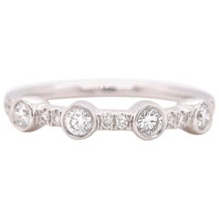 14 Karat White Gold Bezel Set Diamond Band