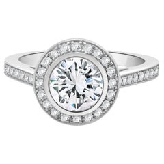 14 Karat White Gold Bezel Set Diamond Engagement Ring