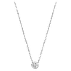 14 Karat White Gold Bezel Set Diamond Necklace