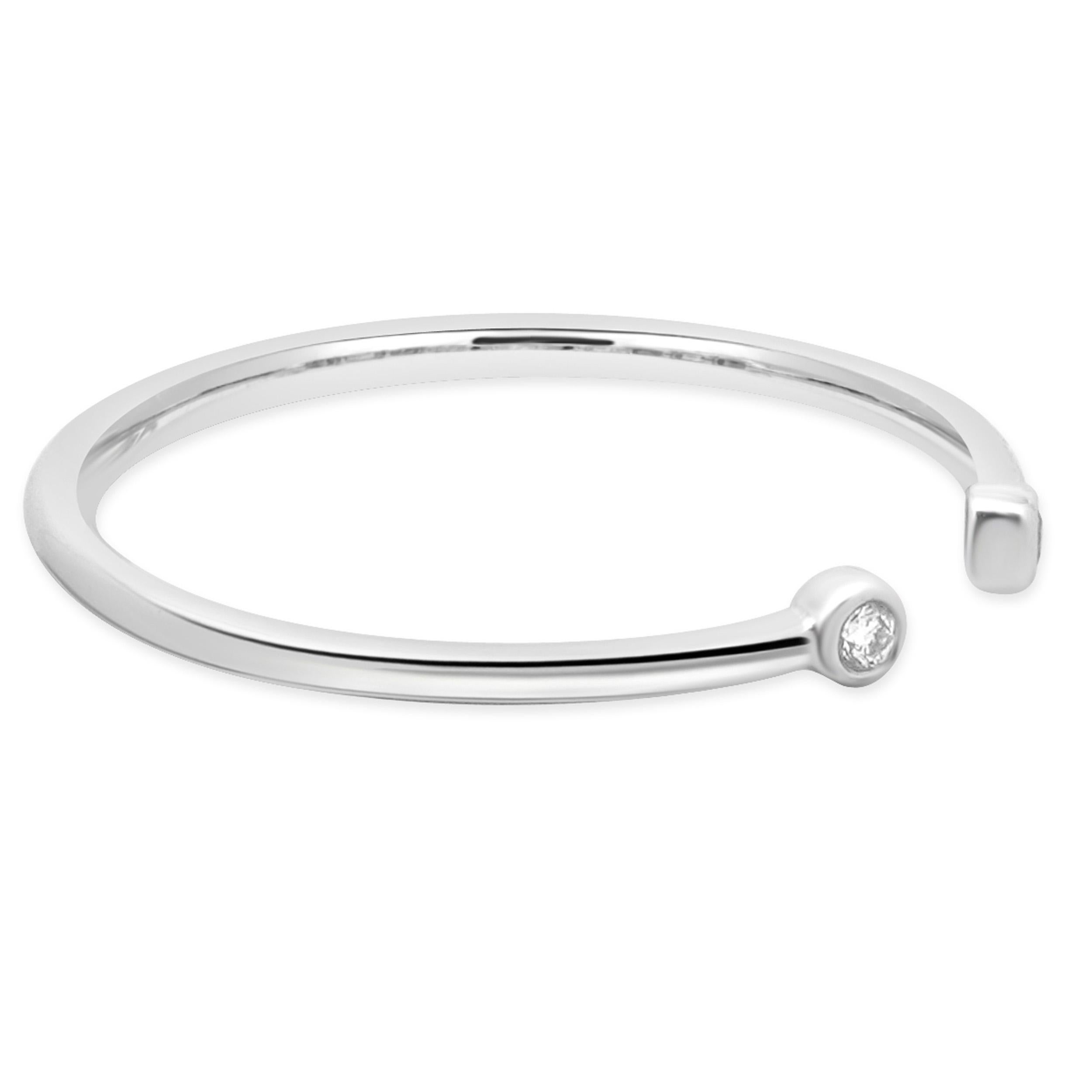 14 Karat Weißgold Lünette Set Open Shank Band im Zustand „Hervorragend“ im Angebot in Scottsdale, AZ