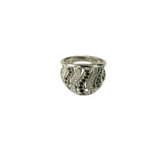 14 Karat White Gold Black and White Diamond Band Ring Size 8.25 #21454