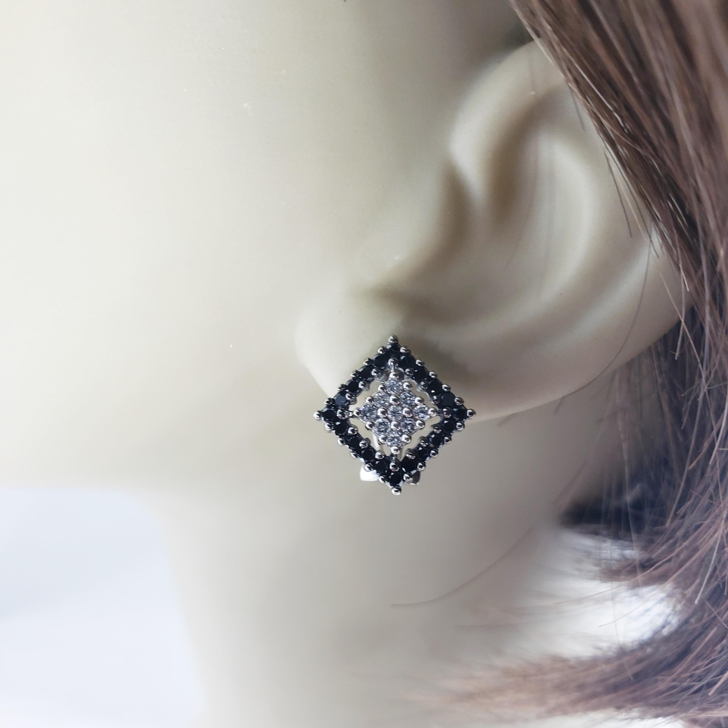14 Karat White Gold Black and White Diamond Earrings For Sale 2