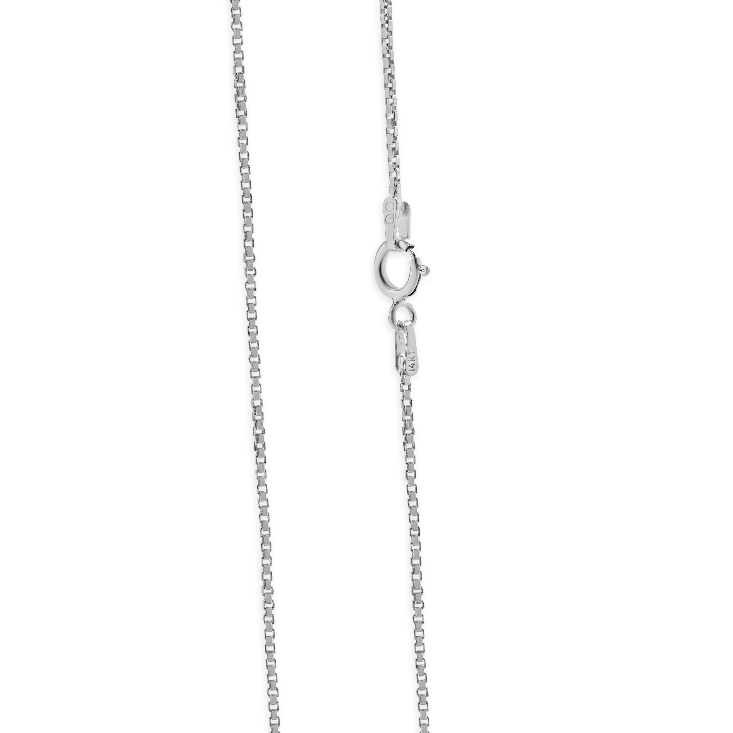 Collier solitaire en or blanc 14 carats avec diamant noir Excellent état - En vente à Scottsdale, AZ