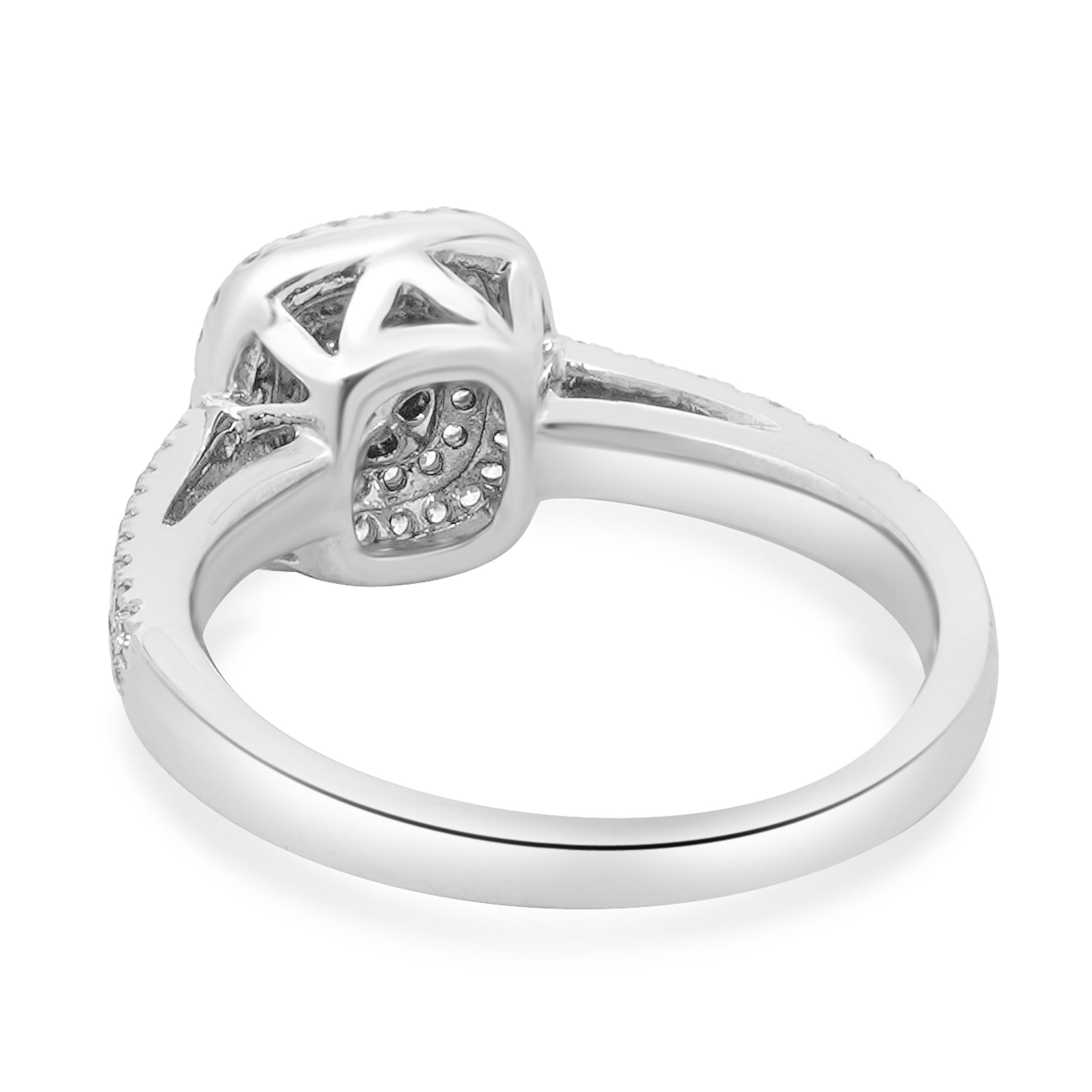 Anello di fidanzamento con diamante blu a taglio Asscher in oro bianco 14 carati In condizioni ottime in vendita a Scottsdale, AZ